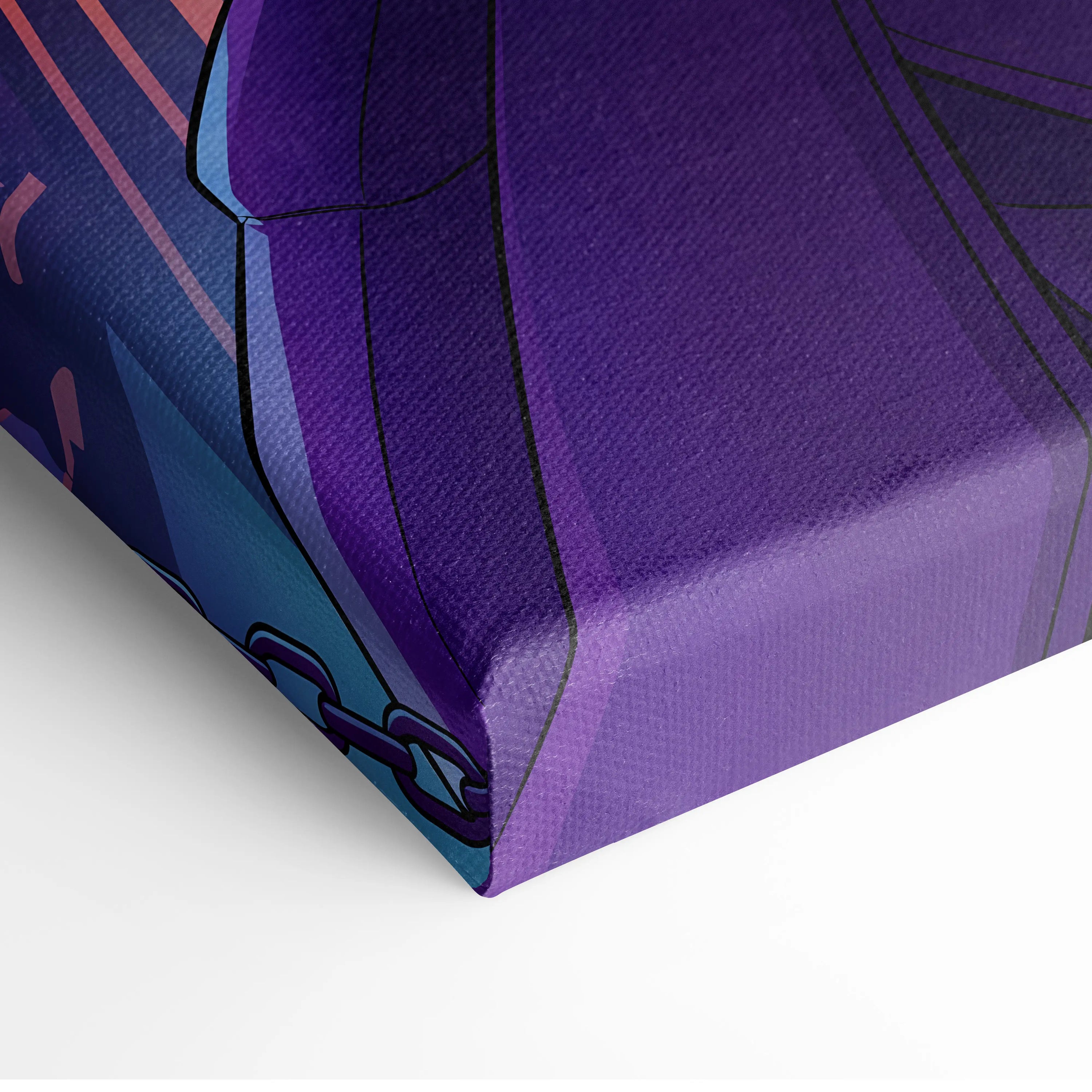 Vaporwave Neon Nightscape Canvas - Vaporwave Fantasy Neon Purple Cyan Room Decor Dreamy Mood Aesthetic Canvas Print
