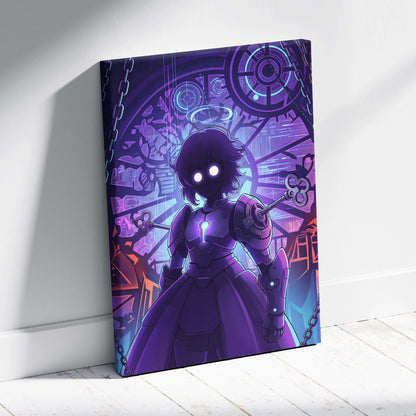Vaporwave Neon Nightscape Canvas - Vaporwave Fantasy Neon Purple Cyan Room Decor Dreamy Mood Aesthetic Canvas Print