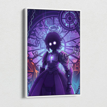 Vaporwave Neon Nightscape Canvas - Vaporwave Fantasy Neon Purple Cyan Room Decor Dreamy Mood Aesthetic Canvas Print