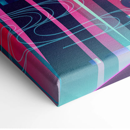 Vaporwave Fuji Dream Canvas - Vaporwave Mount Fuji Pink Turquoise Living Room Futurism Dreamy Mood Japan Wall Art Canvas
