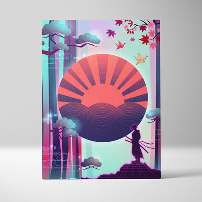 Vaporwave Fuji Dream Canvas - Vaporwave Mount Fuji Pink Turquoise Living Room Futurism Dreamy Mood Japan Wall Art Canvas
