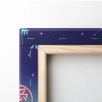 Vaporwave Fuji Dream Canvas - Mount Fuji Neon Pastels Living Room Vaporwave Dreamy Retro Pastel Wall Art Canvas