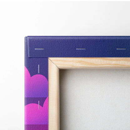 Neon Koi Sakura Vaporwave - Japan Vaporwave Koi Sakura Neon City Living Room Mood Neon Aesthetic Gallery Canvas
