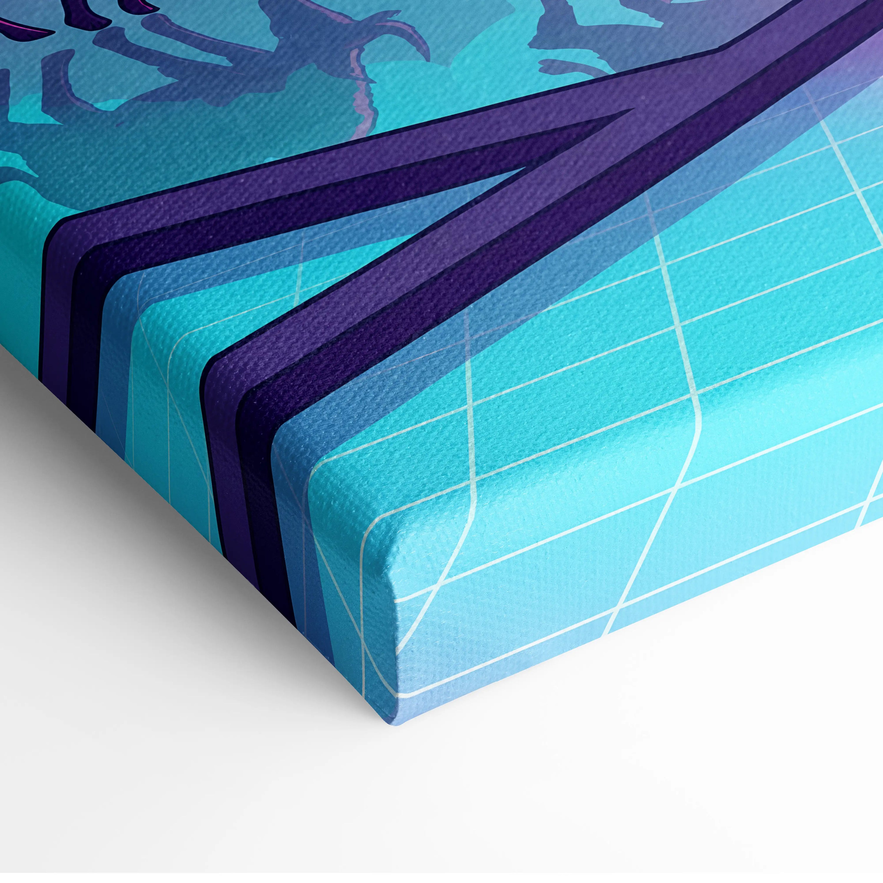 Sakura Vaporwave Neon Sunset - Sakura Neon Sunset Pastel Living Room Vaporwave Dreamy Neon Japanese Landscape Canvas