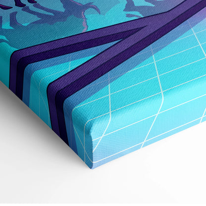 Sakura Vaporwave Neon Sunset - Sakura Neon Sunset Pastel Living Room Vaporwave Dreamy Neon Japanese Landscape Canvas