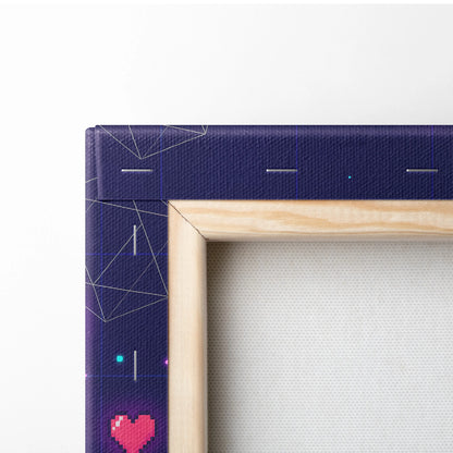Vaporwave Sakura Neon Canvas - Koi Fish Pink Purple Aqua Living Room Vaporwave Dreamy Nostalgic Retro Wall Art Canvas