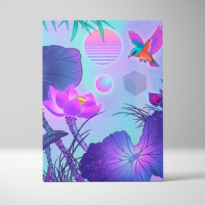 Vaporwave Japan Sunset Canvas - Japan Vaporwave Art Pastel Neon Living Room Retro Futurism Mood Dreamy Neon Decor Modern