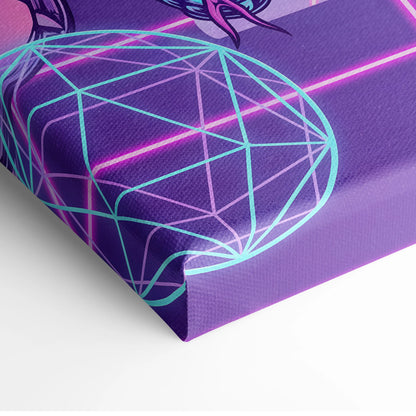 Vaporwave Japan Neon Canvas Art - Japan Landscape Neon Pastels Living Room Vaporwave Dreamy Mood Wall Art Canvas