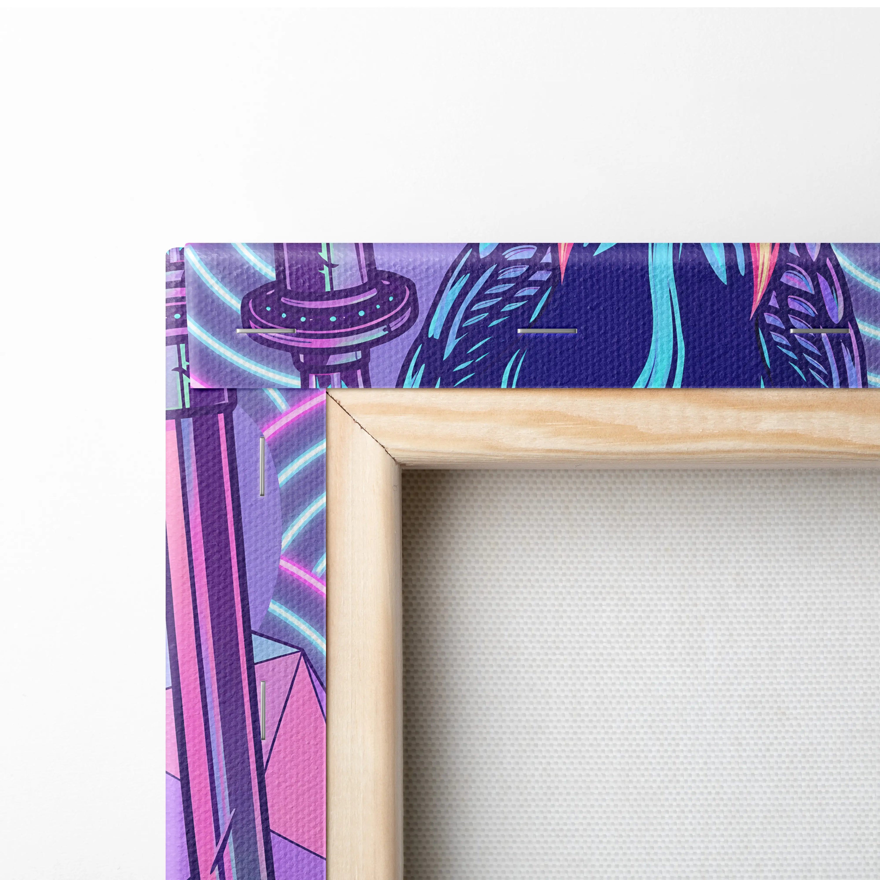 Vaporwave Japan Neon Canvas Art - Japan Landscape Neon Pastels Living Room Vaporwave Dreamy Mood Wall Art Canvas