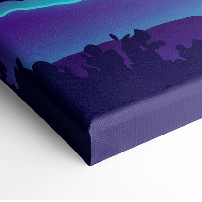 Neon Fuji Sunset Canvas - Vaporwave Mount Fuji Pastel Neon Wall Art Living Room Dreamy Mood Japanese Landscape Canvas