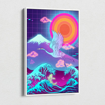 Vaporwave Japan Landscape Dream - Japanese Neon Landscape Living Room Vaporwave Dreamy Nostalgic Vaporwave Art Canvas