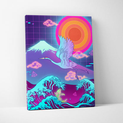 Vaporwave Japan Landscape Dream - Japanese Neon Landscape Living Room Vaporwave Dreamy Nostalgic Vaporwave Art Canvas