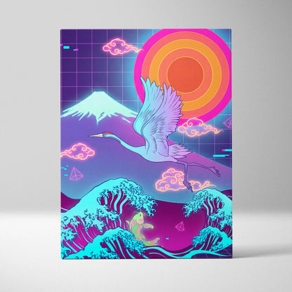 Vaporwave Japan Landscape Dream - Japanese Neon Landscape Living Room Vaporwave Dreamy Nostalgic Vaporwave Art Canvas