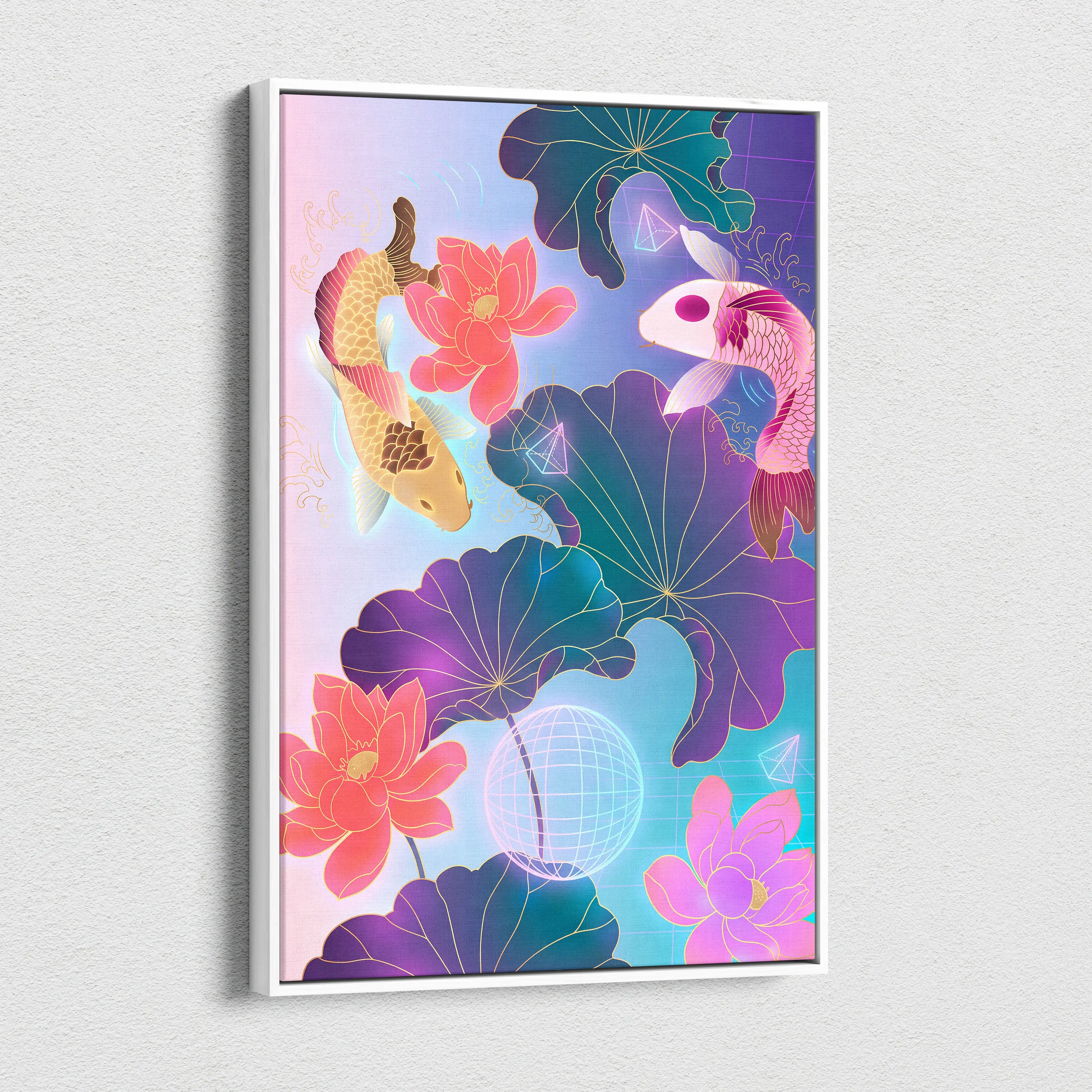 Vaporwave Fuji Bloom Canvas - Japanese Landscape Vaporwave Pastel Neon Living Room Dreamy Mood Neon Vaporwave Canvas