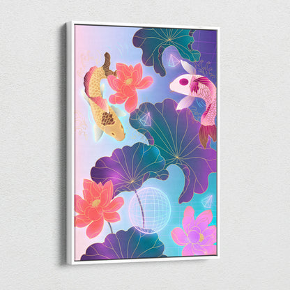Vaporwave Fuji Bloom Canvas - Japanese Landscape Vaporwave Pastel Neon Living Room Dreamy Mood Neon Vaporwave Canvas
