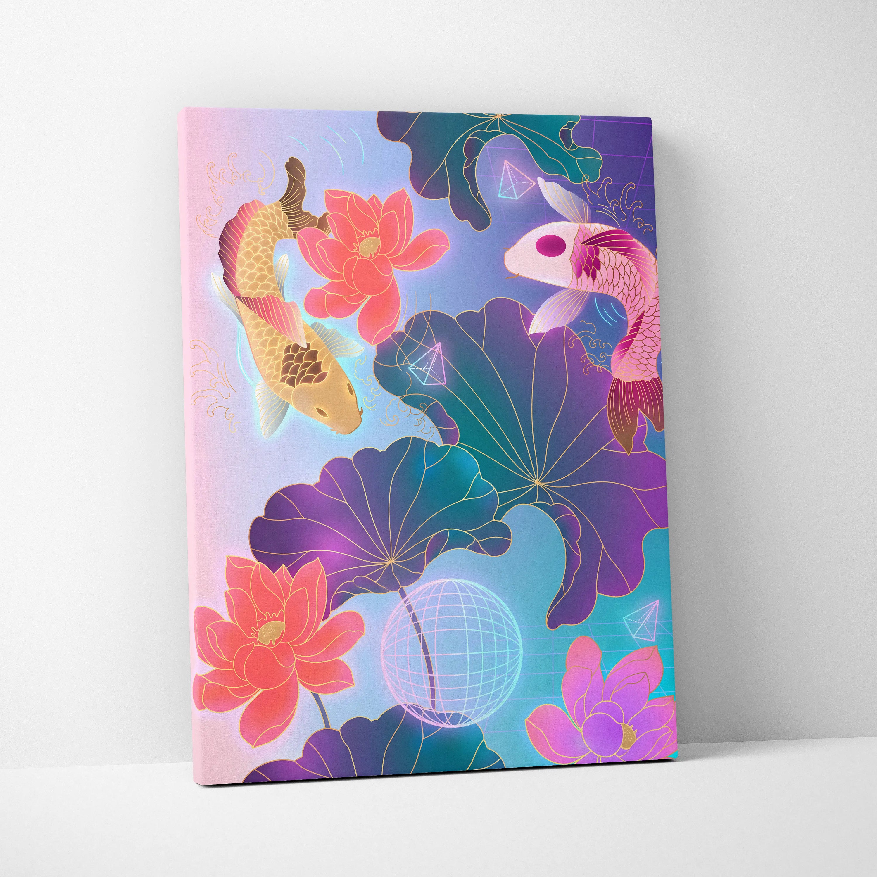 Vaporwave Fuji Bloom Canvas - Japanese Landscape Vaporwave Pastel Neon Living Room Dreamy Mood Neon Vaporwave Canvas