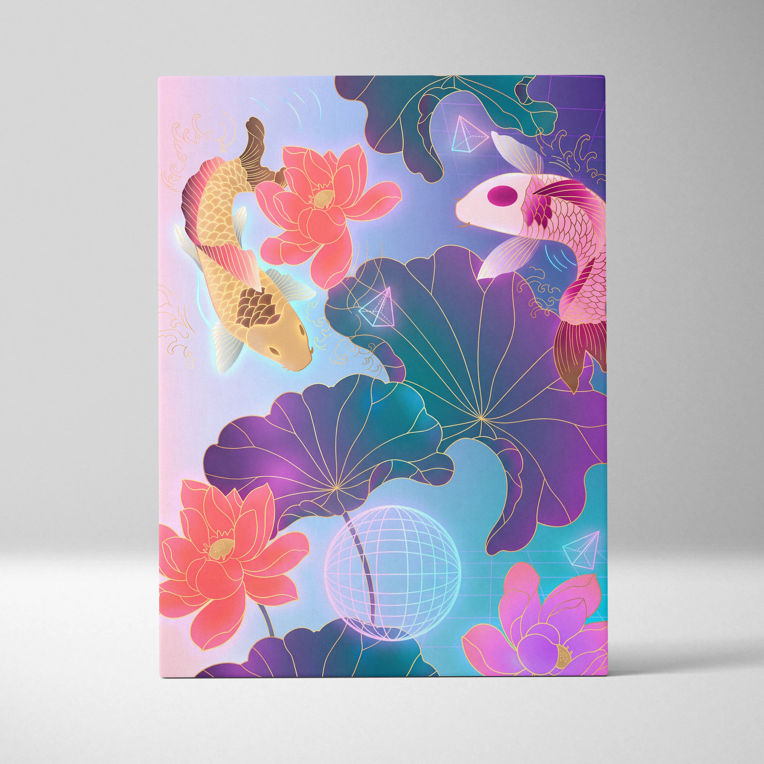 Vaporwave Fuji Bloom Canvas - Japanese Landscape Vaporwave Pastel Neon Living Room Dreamy Mood Neon Vaporwave Canvas