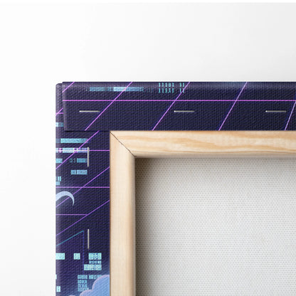 Pastel Vaporwave Koi Canvas - Koi Fish Pink Purple Blue Living Room Wall Art Dreamy Mood Retro Futurism