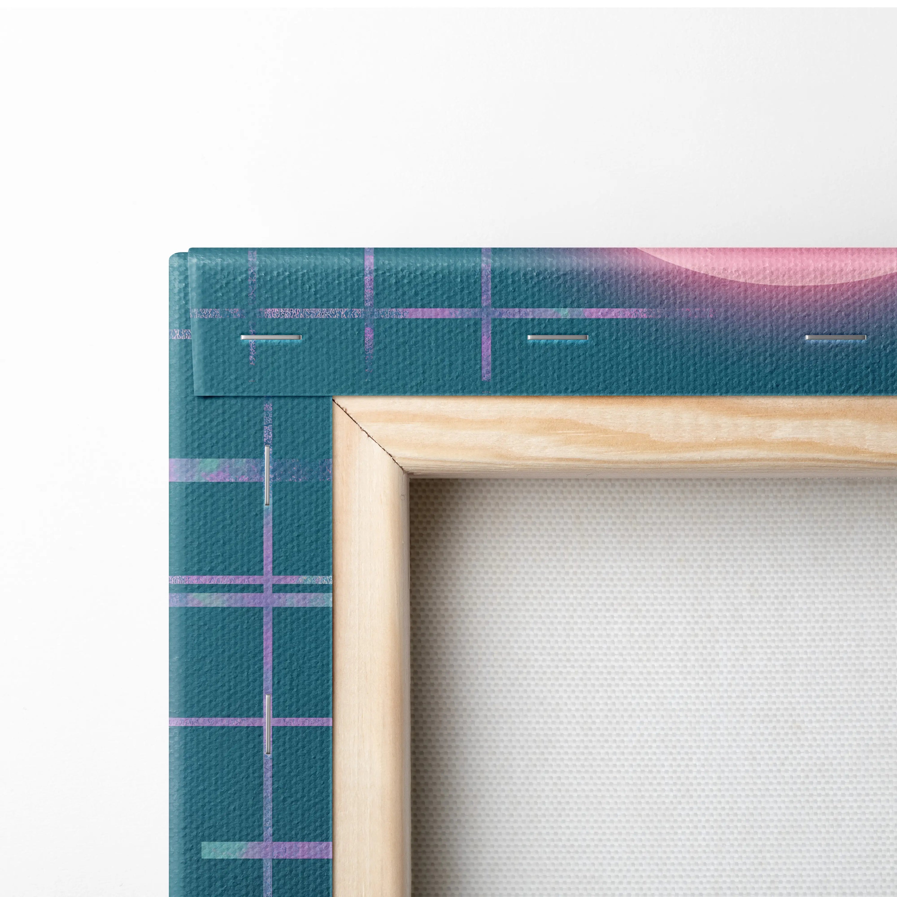 Pastel Vaporwave Japan Landscape Canvas - Japan Landscape Pink Teal Vaporwave Dreamy Retro Futurist Japanese Art Canvas