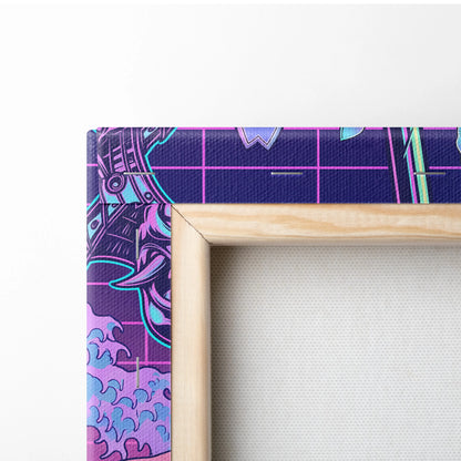 Vaporwave Japan Neon Canvas - Japan Vaporwave Neon Pastel Decor Mood Vibrant Dreamy Decor Style Mount Fuji Canvas