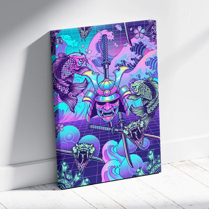 Vaporwave Japan Neon Canvas - Japan Vaporwave Neon Pastel Decor Mood Vibrant Dreamy Decor Style Mount Fuji Canvas