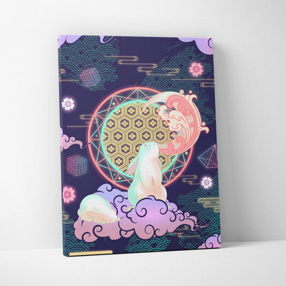 Vaporwave Japan Neon Canvas - Japan Landscape Neon Pastel Living Room Vaporwave Dreamy Retro Futuristic Canvas