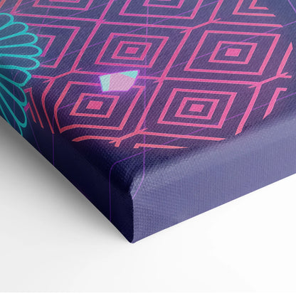 Vaporwave Sakura Sunset Canvas - Vaporwave Japan Landscape Neon LivingRoom Retro Futurism Dream Neon Vaporwave Canvas