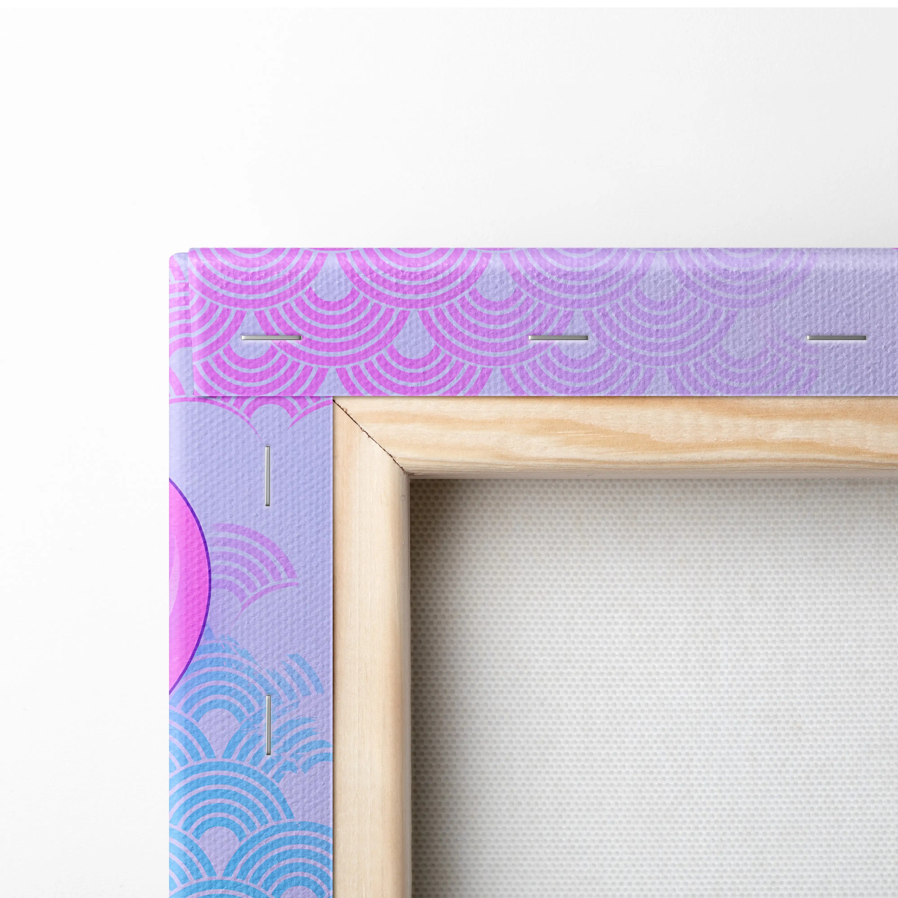 Pastel Neon Koi Wave Art - Koi Fish Vaporwave Japan Artwork Pastel Pink Blue For Living Room Decor Mood Dreamy Canvas