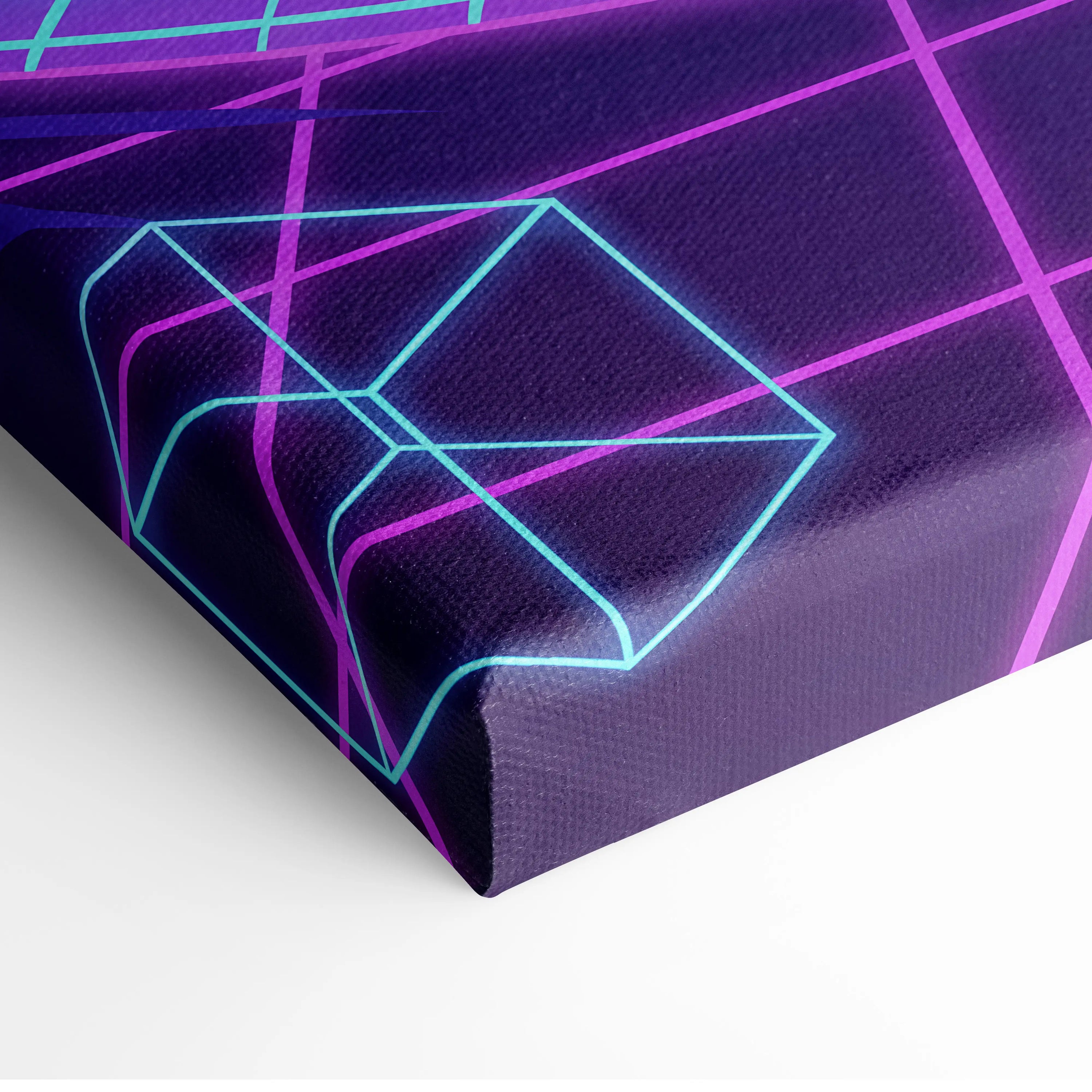Vaporwave Neon Hero Canvas - Vaporwave Fantasy Hero Neon Purple Blue Living Room Dreamy Neon Mood Retro Futurism Canvas