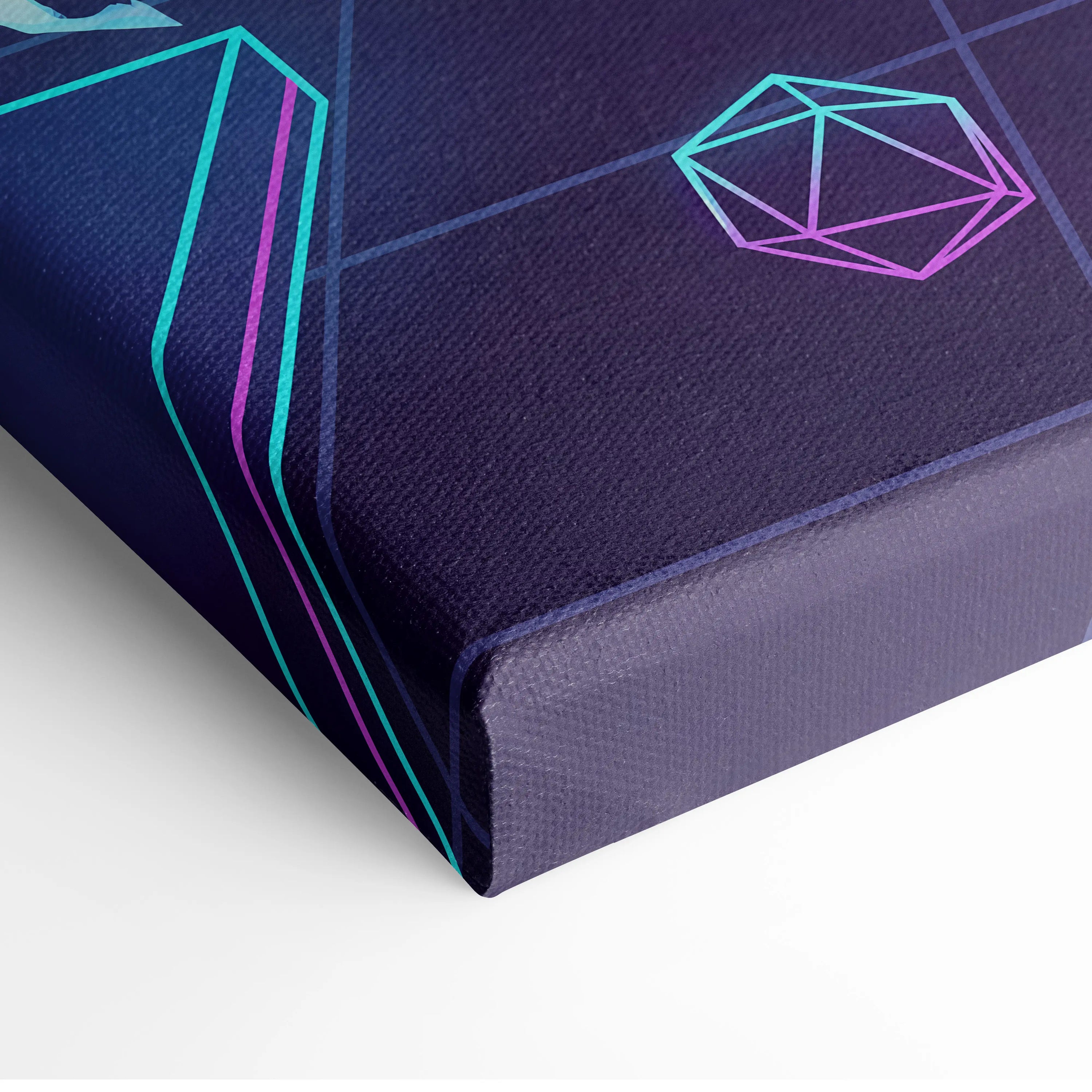 Vaporwave Neon Dragon Canvas - Dragon Purple Teal Living Room Vaporwave Mysterious Mood Futuristic Decor Anime Canvas