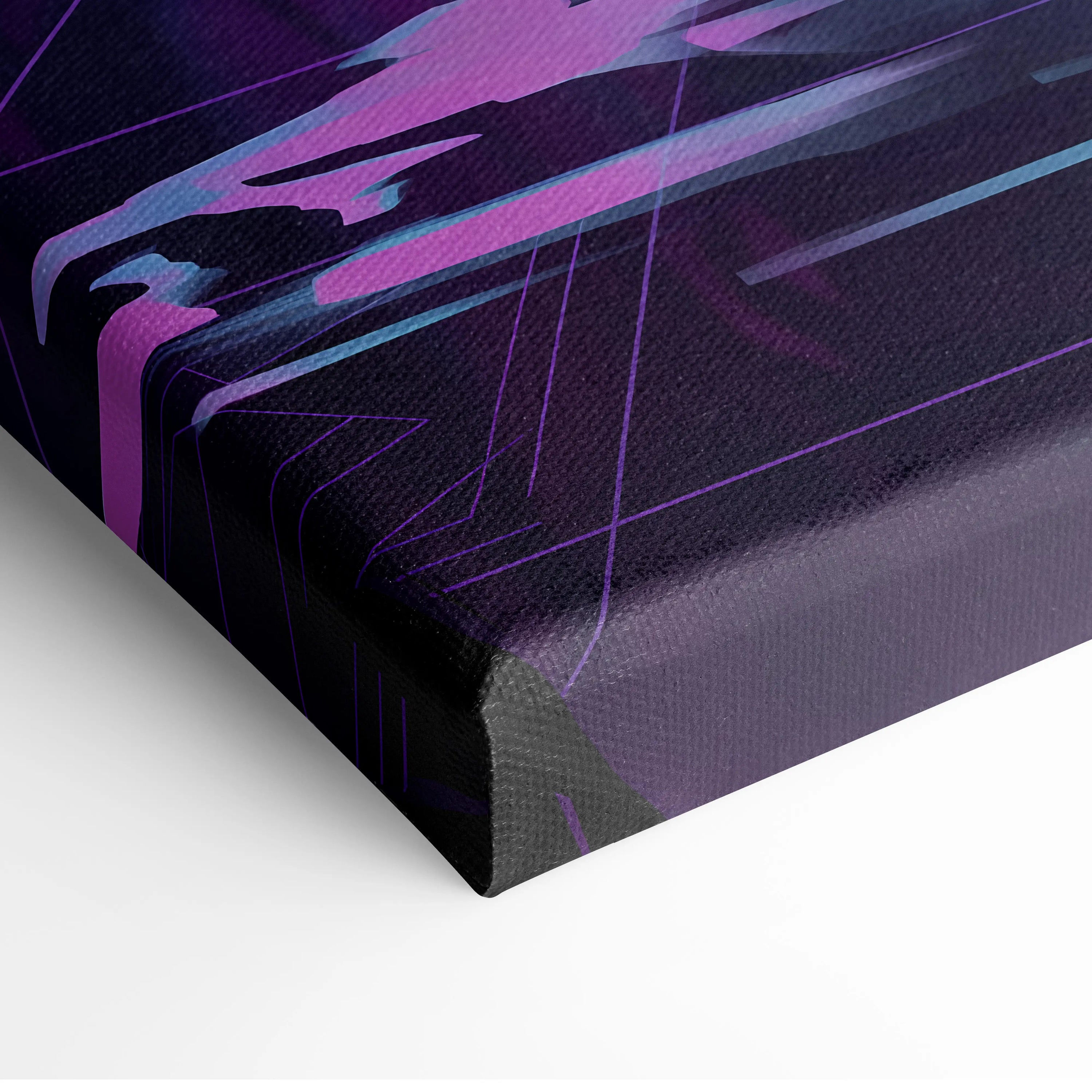 Vaporwave Neon Fantasy Canvas - Vaporwave Fantasy Neon Pink Cyan Wall Art Living Room Retro Dreamy Mood Nostalgic 80s Decor Canvas Print