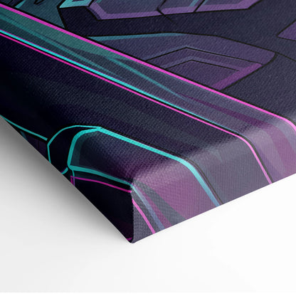Vaporwave Neon Fantasy Canvas - Vaporwave Fantasy Canvas Neon Teal Living Room Cyberpunk Dreamy Mood Wall Art Canvas