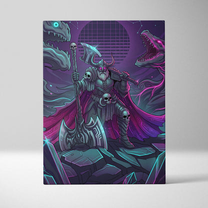 Vaporwave Neon Fantasy Canvas - Vaporwave Fantasy Canvas Neon Teal Living Room Cyberpunk Dreamy Mood Wall Art Canvas