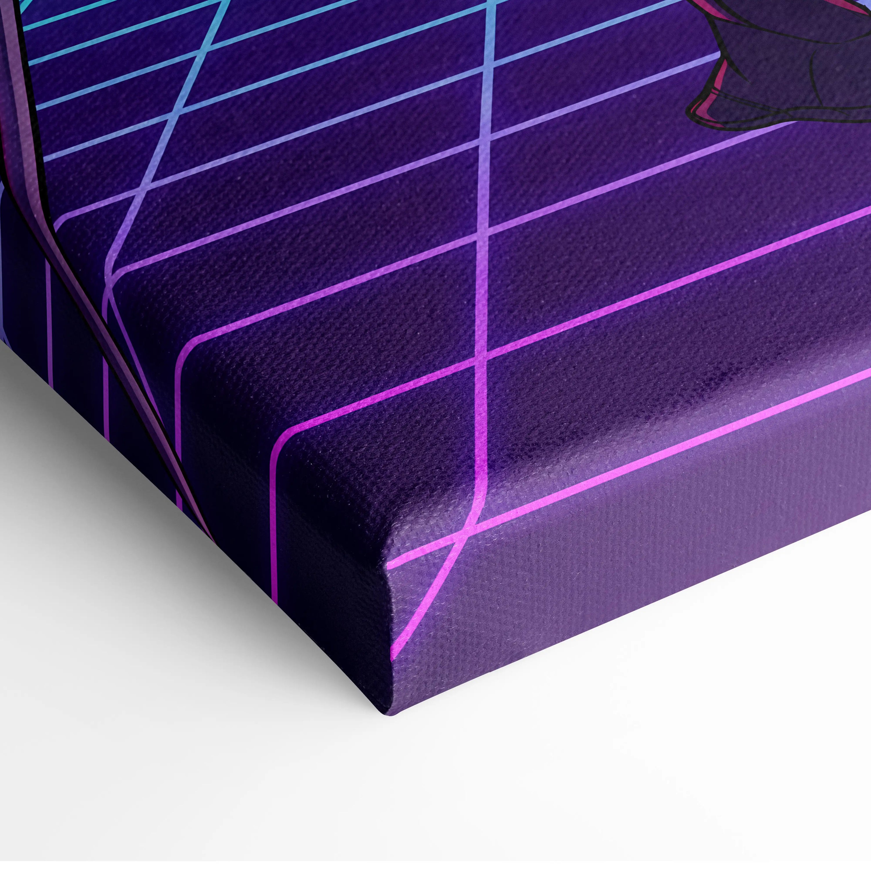 Vaporwave Neon Dream Canvas - Vaporwave Neon Pink Purple Living Room Retro Dreamy Mood Retro Wall Art Canvas