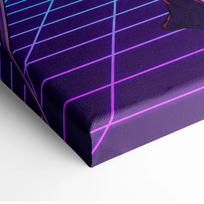 Vaporwave Neon Dream Canvas - Vaporwave Neon Pink Purple Living Room Retro Dreamy Mood Retro Wall Art Canvas