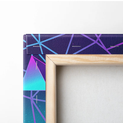 Vaporwave Neon Dream Canvas - Vaporwave Neon Pink Purple Living Room Retro Dreamy Mood Retro Wall Art Canvas