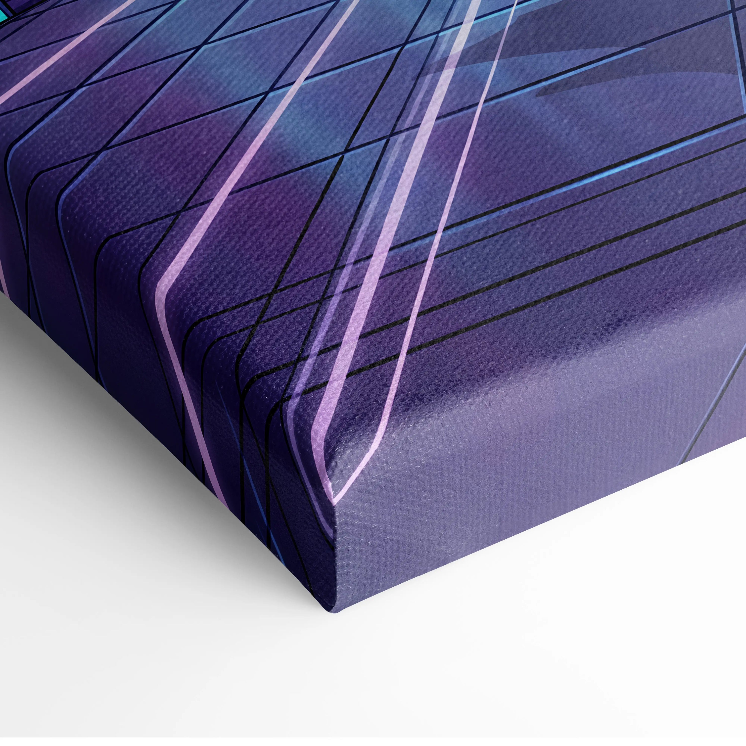 Vaporwave Neon Warrior Canvas - Cyberpunk Warrior Neon Pink Blue Living Room Vaporwave Canvas Art