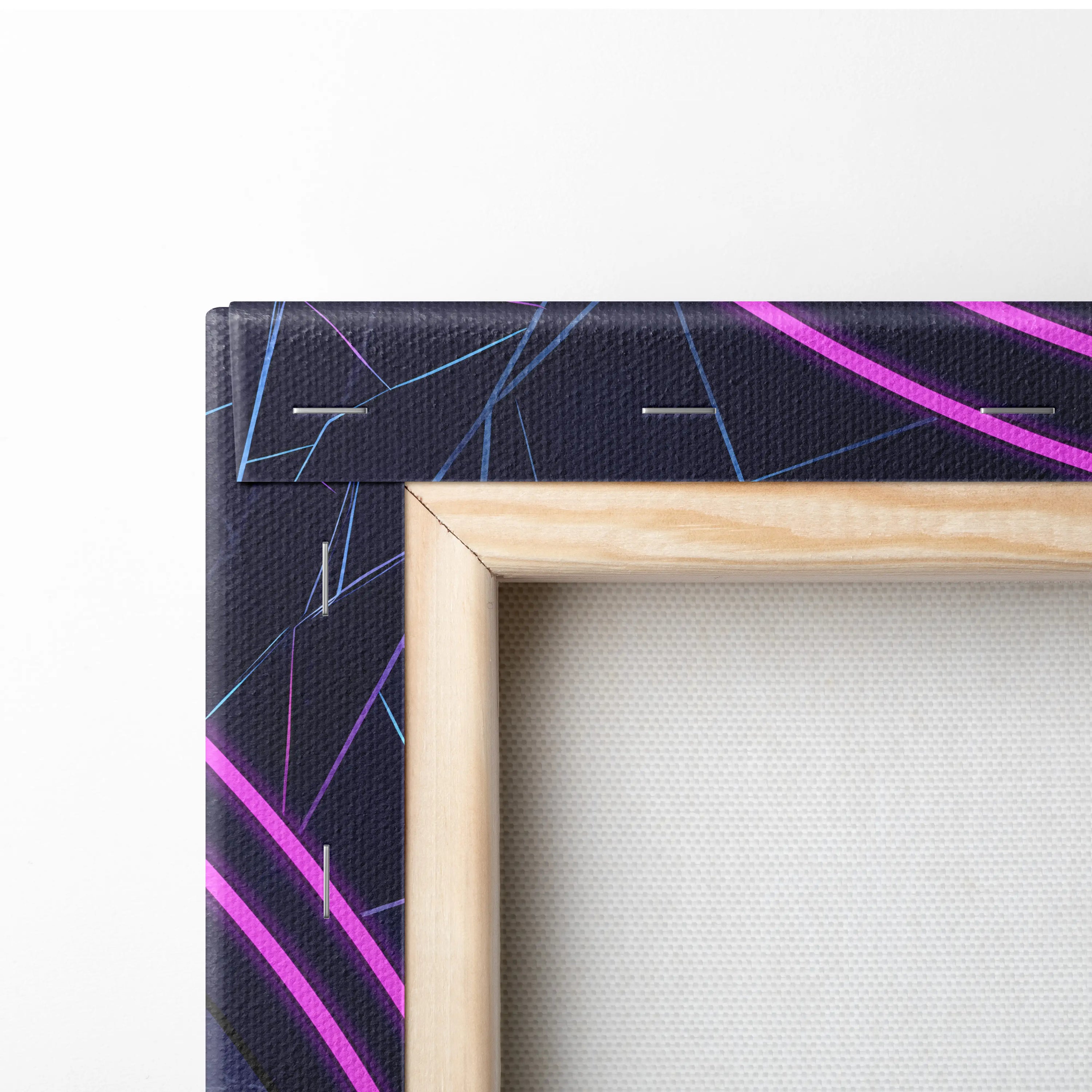 Vaporwave Neon Warrior Canvas - Cyberpunk Warrior Neon Pink Blue Living Room Vaporwave Canvas Art