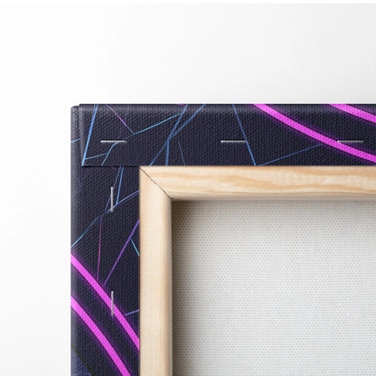 Vaporwave Neon Warrior Canvas - Cyberpunk Warrior Neon Pink Blue Living Room Vaporwave Canvas Art