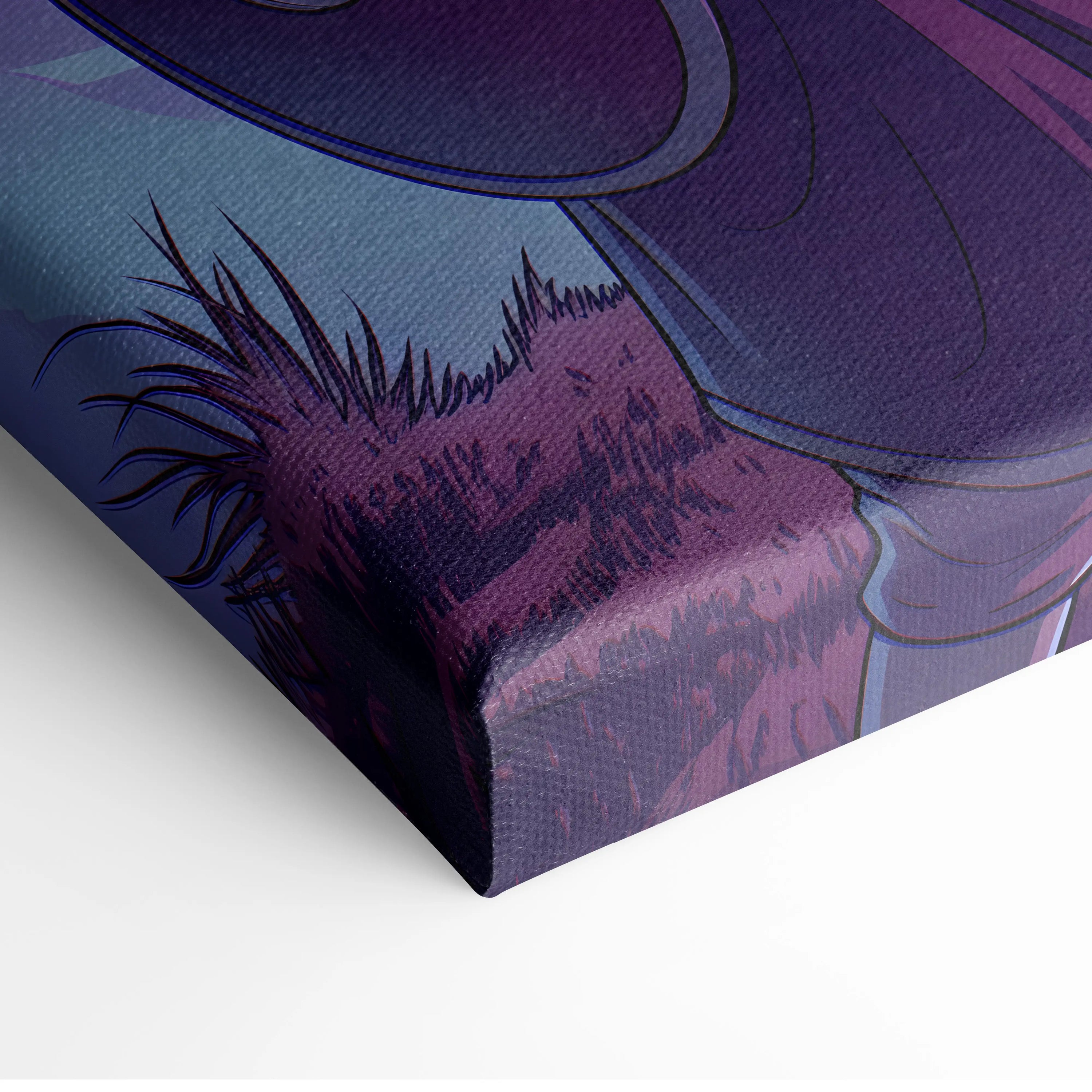 Vaporwave Fantasy Knight In Neon - Knight Pink Cyan Vaporwave Canvas Dreamy Retro Futurism Neon Wall Art Canvas