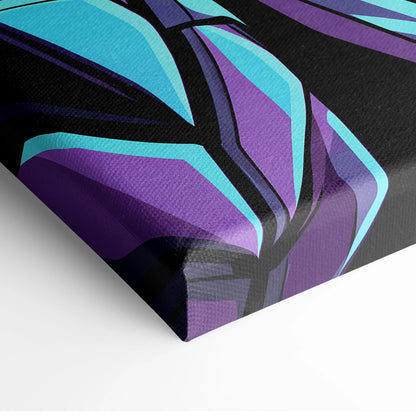 Neon Vapor Dragon Canvas - Dragon Neon Pink Teal LivingRoom Vaporwave Mood Vibrant Retro Decor Canvas Print