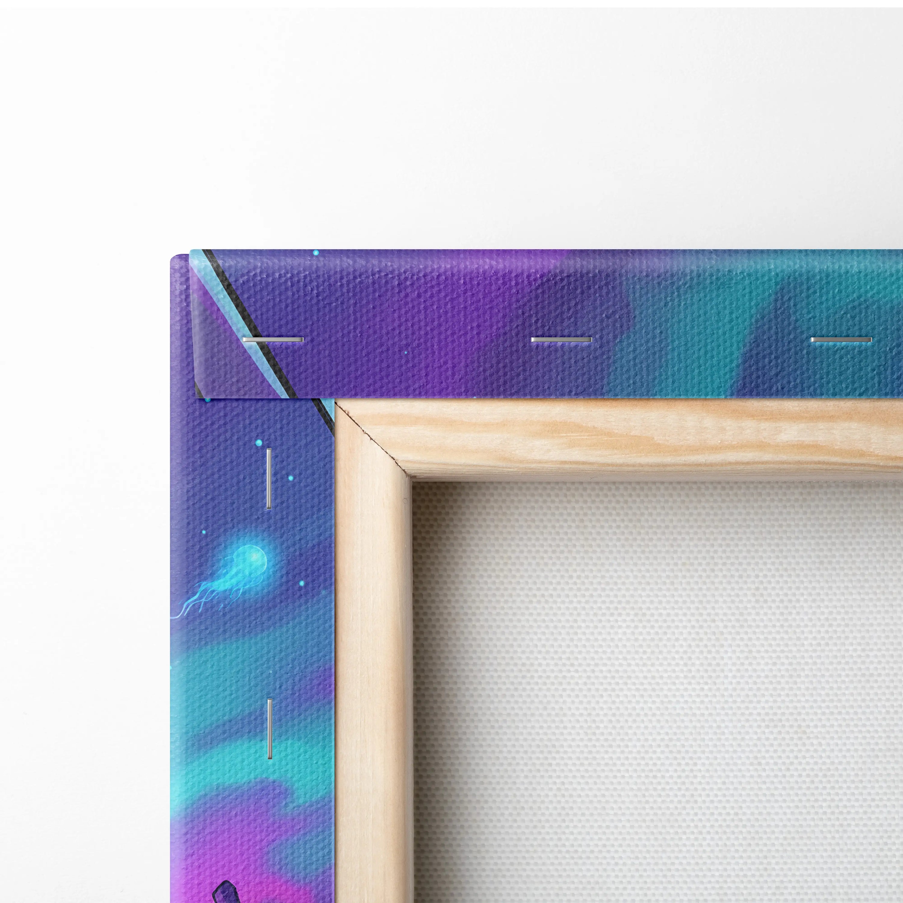 Vaporwave Neon Dreamscape Canvas - Vaporwave Scene Neon Pink Blue Living Room Retro-Futurism Mystical Mood Wall Art