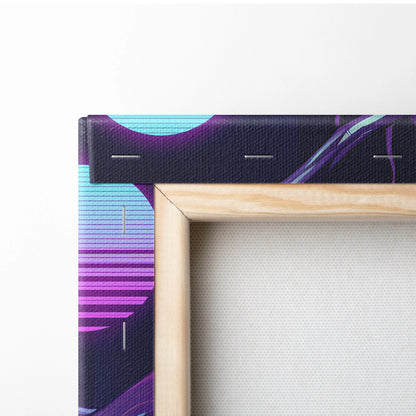 Neon Vaporwave Oracle Canvas - Mystical Goddess Neon Purple Blue Living Room Vaporwave Dreamy Mood Neon Art Canvas Print