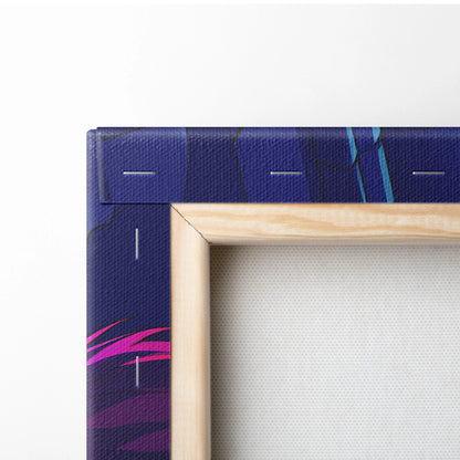 Vaporwave Neon Wolf Canvas - Vaporwave Wolf Neon Pink Purple Blue LivingRoom Retro Dreamy Mood Nostalgic Aesthetic Canvas