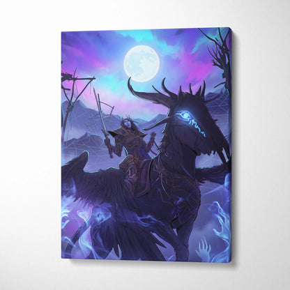 Vaporwave Moonrise Dream Canvas - Vaporwave Fantasy Neon Moon Canvas Moody Neon Aesthetic Retro Futurism Wall Art