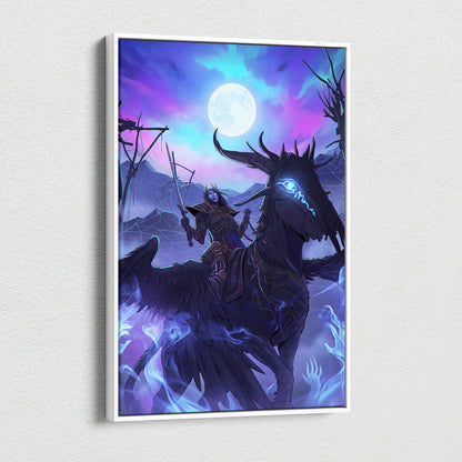 Vaporwave Moonrise Dream Canvas - Vaporwave Fantasy Neon Moon Canvas Moody Neon Aesthetic Retro Futurism Wall Art