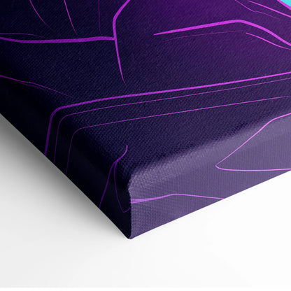 Vaporwave Neon Fantasy Canvas - Mystical Neon Characters Purple Blue Vaporwave Wall Art Dreamy Mood, Retro Futurism