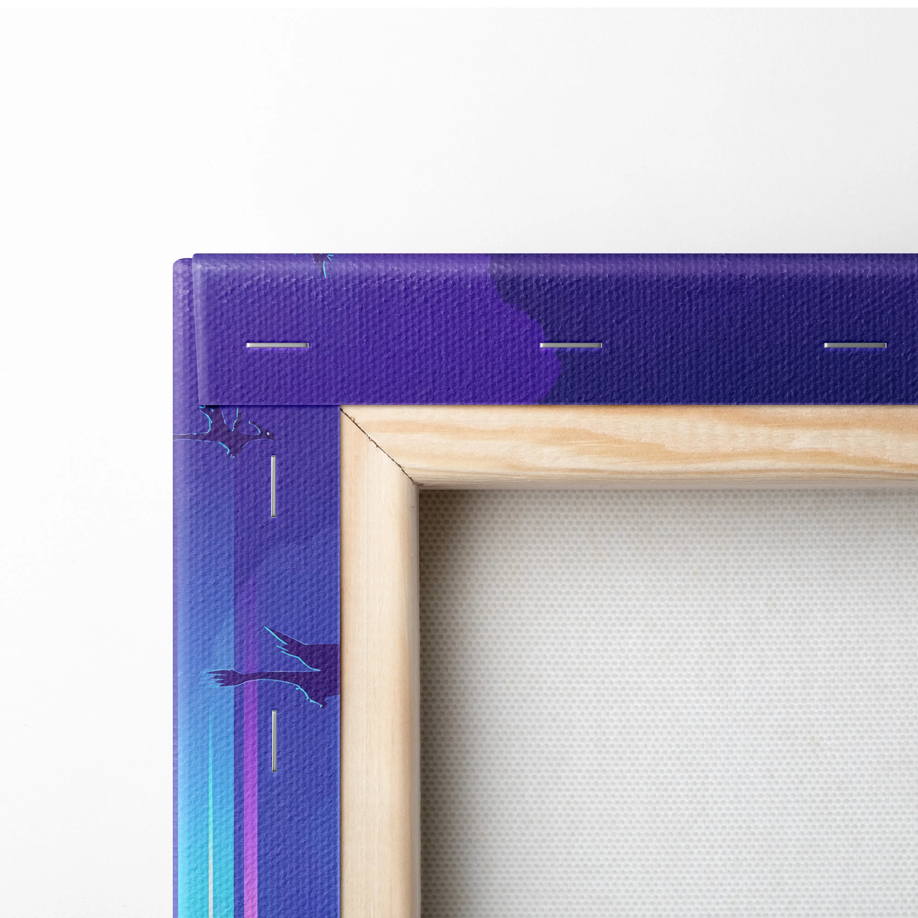 Vaporwave Neon Fantasy Canvas - Mystical Neon Characters Purple Blue Vaporwave Wall Art Dreamy Mood, Retro Futurism
