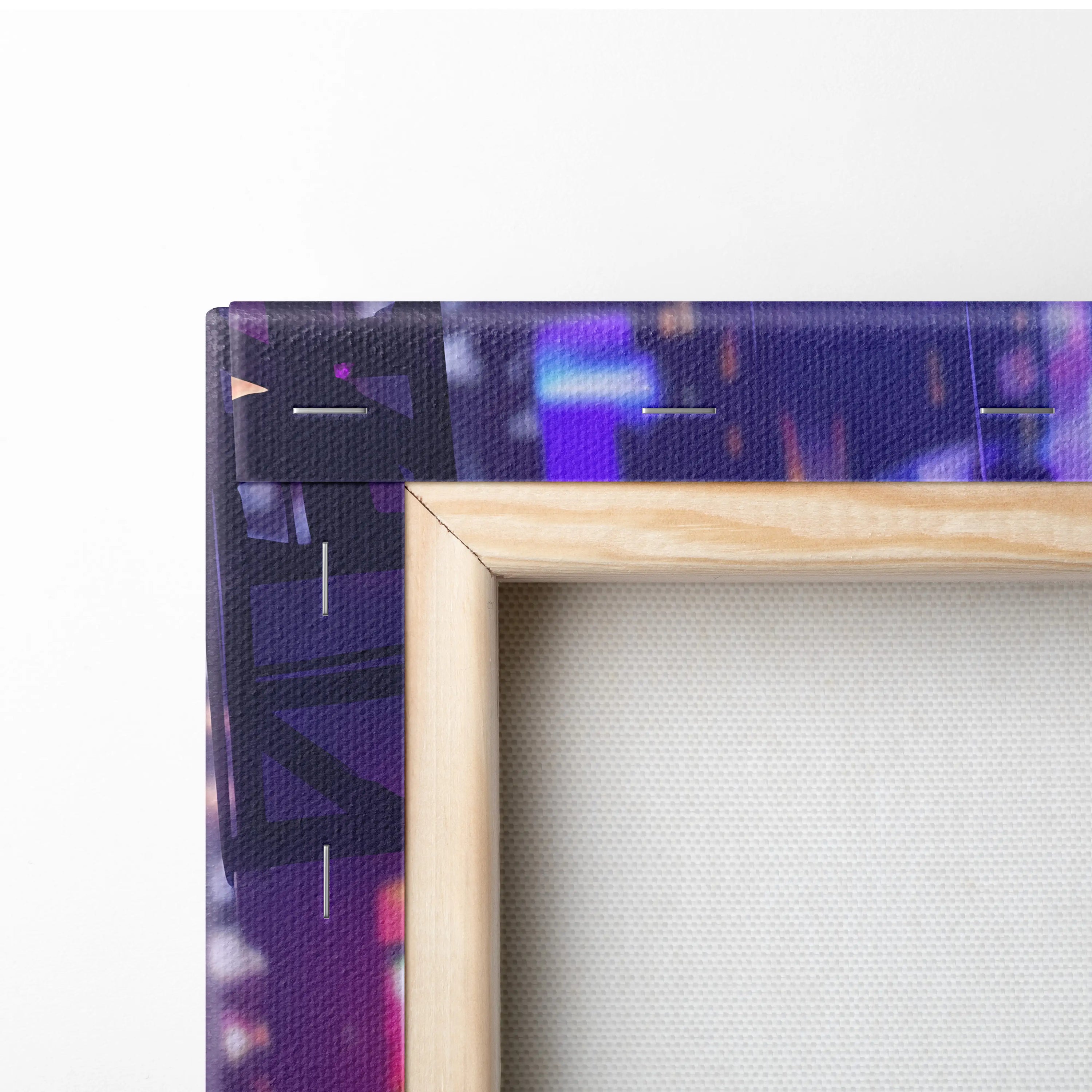 Vaporwave Neon Dream Canvas - Cityscape Neon Purple Pink Blue Living Room Synthwave Canvas Moody Neo Retro Wall Print