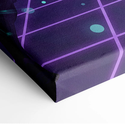 Vaporwave Neon Fantasy Canvas - Fantasy Archer Neon Purple Blue Living Room Vaporwave Dreamy Mood Neon Wall Art Canvas